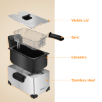 Ηλεκτρική Φριτέζα Λαδιού 3L 2200W Ανοξείδωτη με Ρυθμιζόμενη Θερμοκρασία Aigostar - Image 4