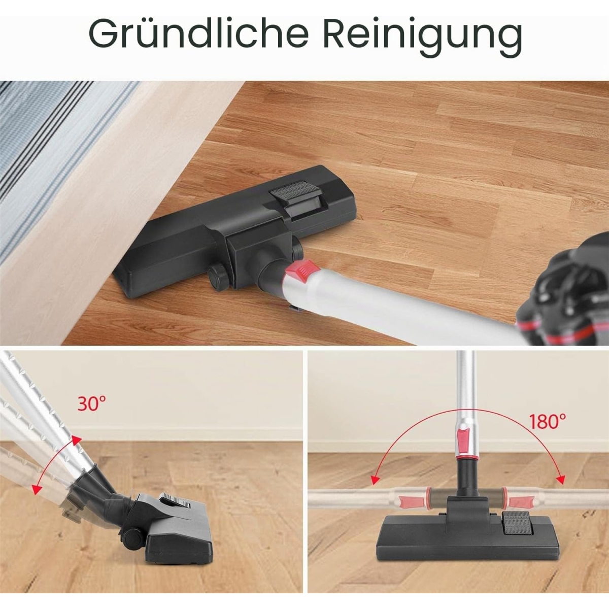Ηλεκτρική Σκούπα Stick 2 σε 1 600W με Κάδο 1L & Διπλό Σύστημα Φίλτρων Aigostar - Image 6