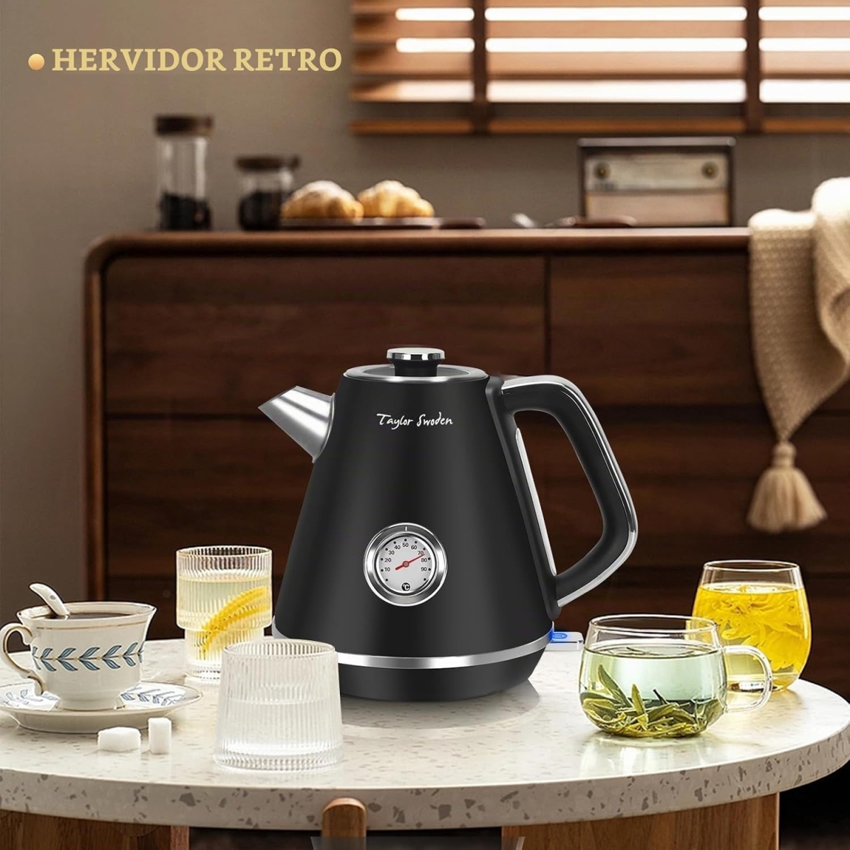 Ηλεκτρικός Βραστήρας 1,7L 2200W από Ανοξείδωτο Ατσάλι με Ένδειξη Θερμοκρασίας Aigostar - Image 6
