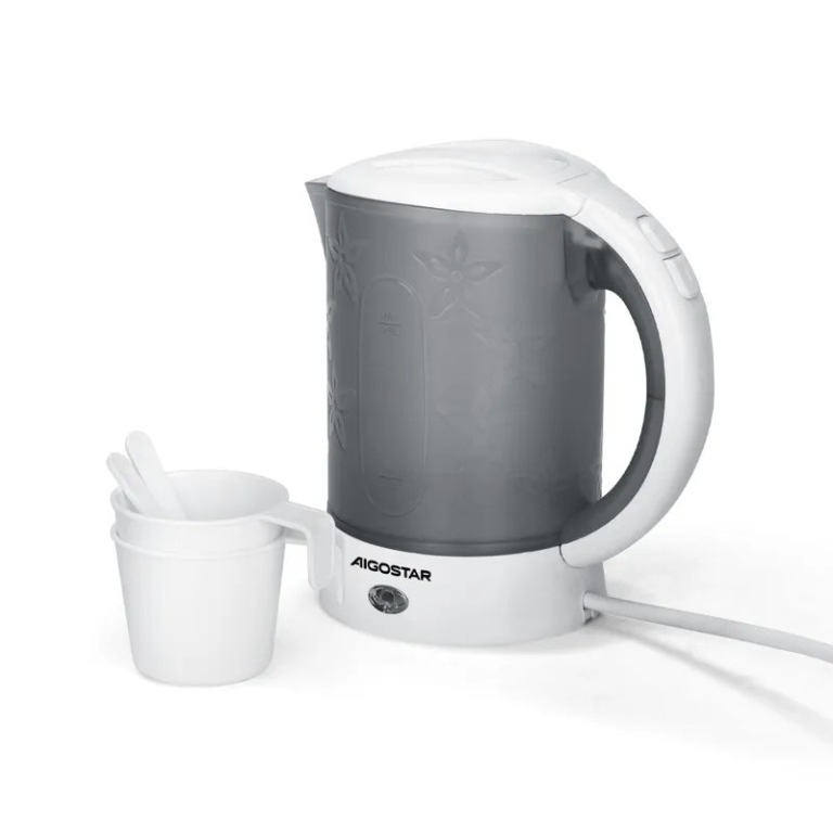Ηλεκτρικός Βραστήρας Ταξιδίου 0,6L 650W με 2 Ποτήρια & 2 Κουταλάκια Aigostar COOLTRAVEL