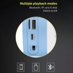 Ηλιακή Φορητή Ντουντούκα - Ηχείο 8W με Bluetooth 5.3, Φωτισμό & Εγγραφή - Image 4