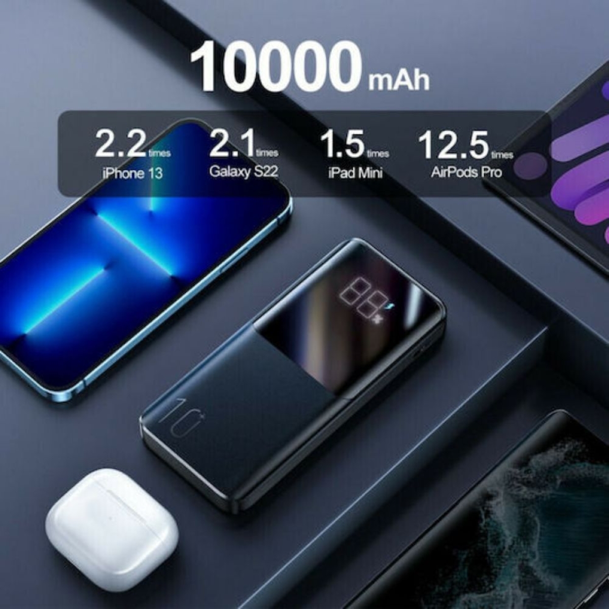 Joyroom JR-QP191 Star Series Power Bank 10000mAh 22.5W με 2xUSB-C & USB-A PD/QC – Μαύρο