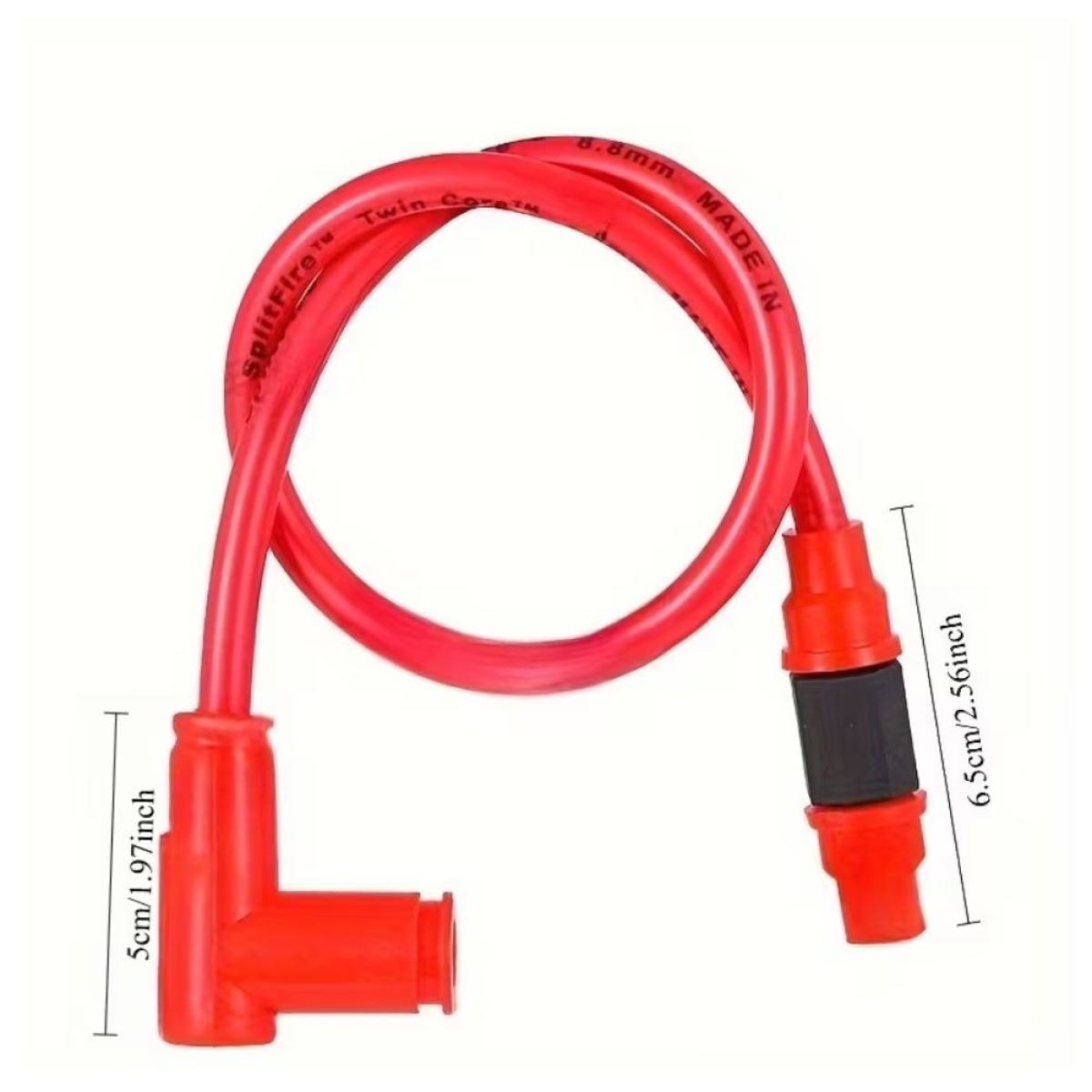 Καλώδιο Μπουζί Σιλικόνης SplitFire Twin Core 8.8mm για Μοτοσυκλέτες – Κόκκινο W10971-5