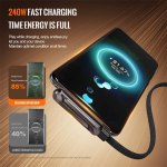 Καλώδιο USB-C σε USB-C 240W 2 σε 1 με Πτυσσόμενη Βάση Στήριξης & Data Transfer Μαύρο – CM-12 - Image 3