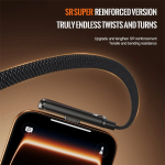 Καλώδιο USB-C σε USB-C 240W 2 σε 1 με Πτυσσόμενη Βάση Στήριξης & Data Transfer Μαύρο – CM-12 - Image 8