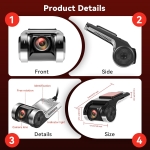 Κάμερα Αυτοκινήτου DVR USB Full HD 1080p με 170° Ευρυγώνιο Φακό, ADAS, Night Vision & 64GB TF Card - Image 2