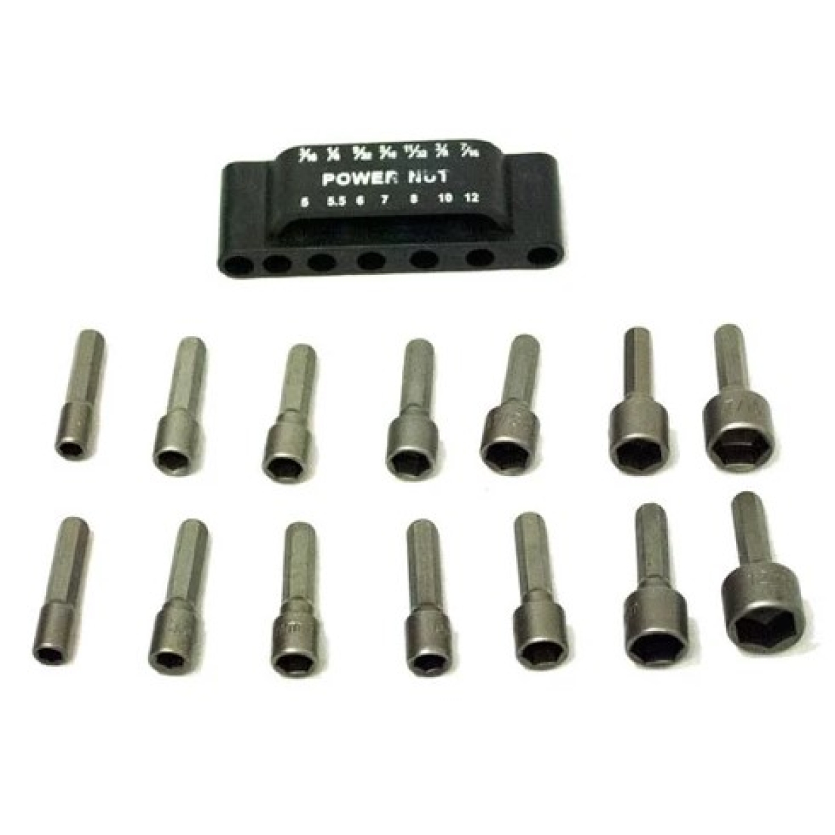 Καρυδάκια για Δραπανοκατσάβιδο 1/4" Hex 5-12mm & SAE Σετ 14 Τεμαχίων - Image 2