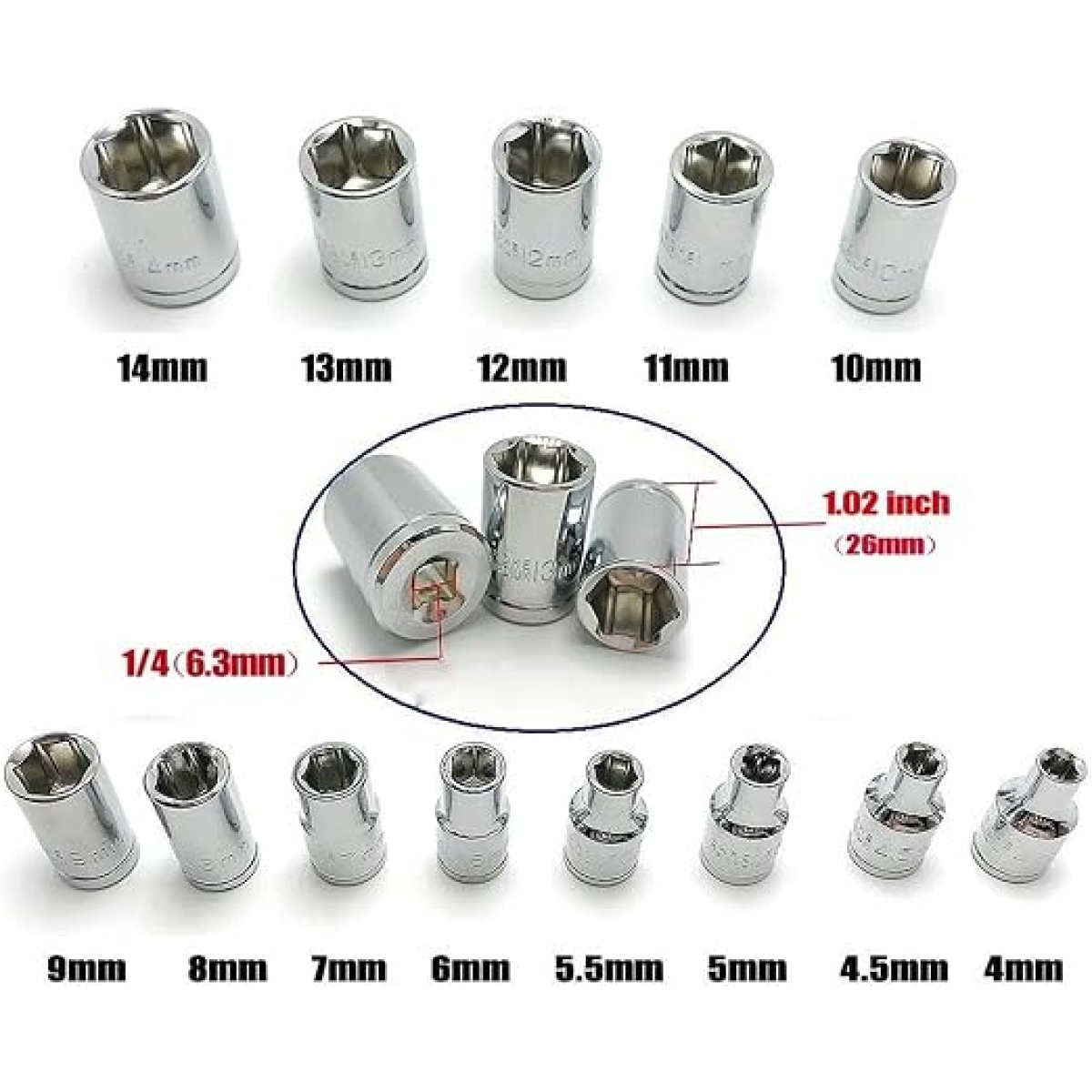 Καστάνια 1/4" με Καρυδάκια, Μύτες & Προεκτάσεις σε Κασετίνα Σετ 53 Τεμαχίων - Image 4