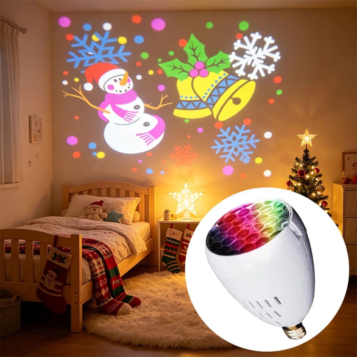 LED Λάμπα Ε27 Προτζέκτορας με Χριστουγεννιάτικα Σχέδια ML-04046