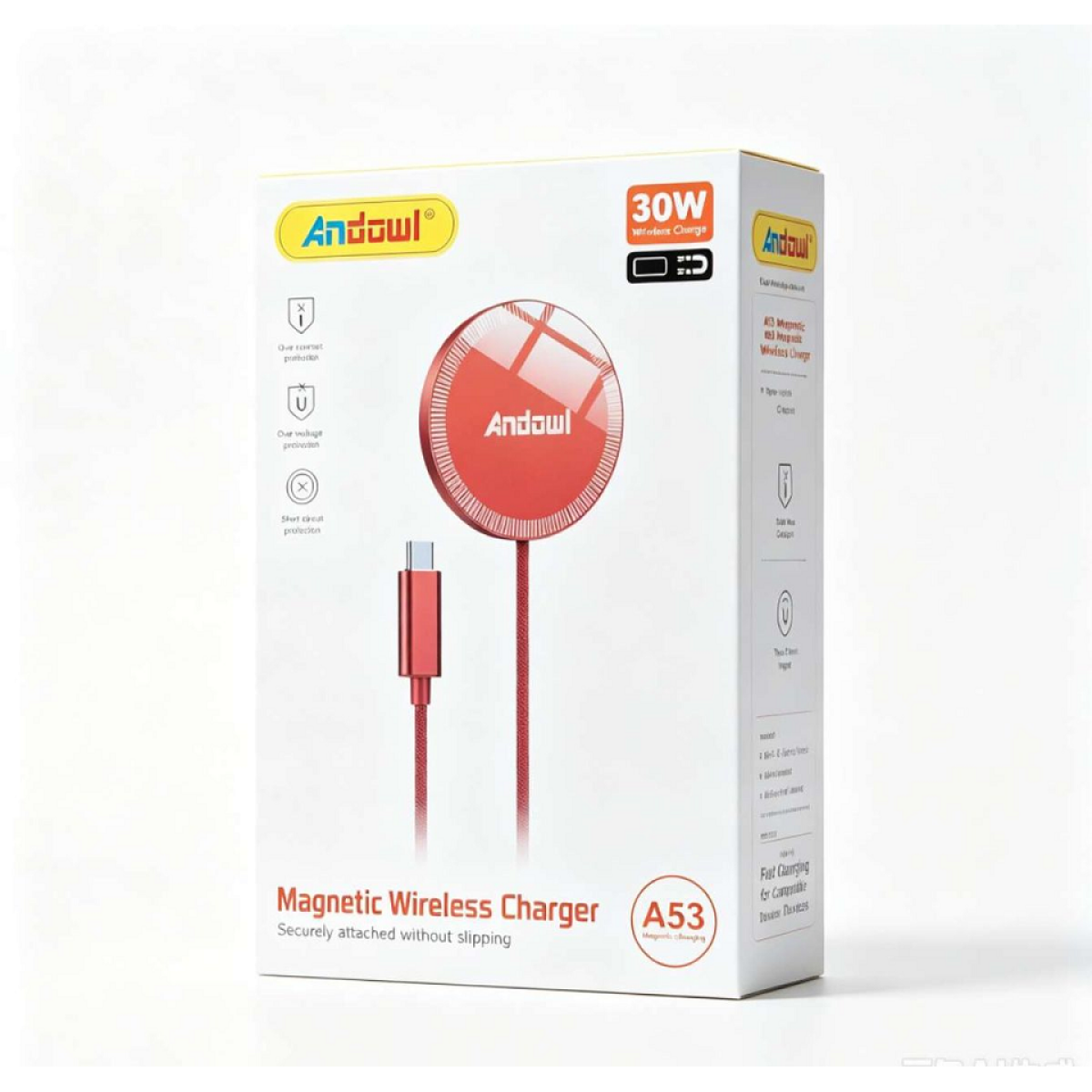 Μαγνητική Ασύρματη Βάση Φόρτισης 30W USB-C Fast Charging Andowl A53 - Image 2