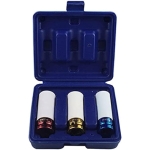Μακριά Κρουστικά Καρυδάκια Τροχών 1/2″ 17-19-21mm με Προστατευτική Επένδυση Σετ 3 Τεμαχίων