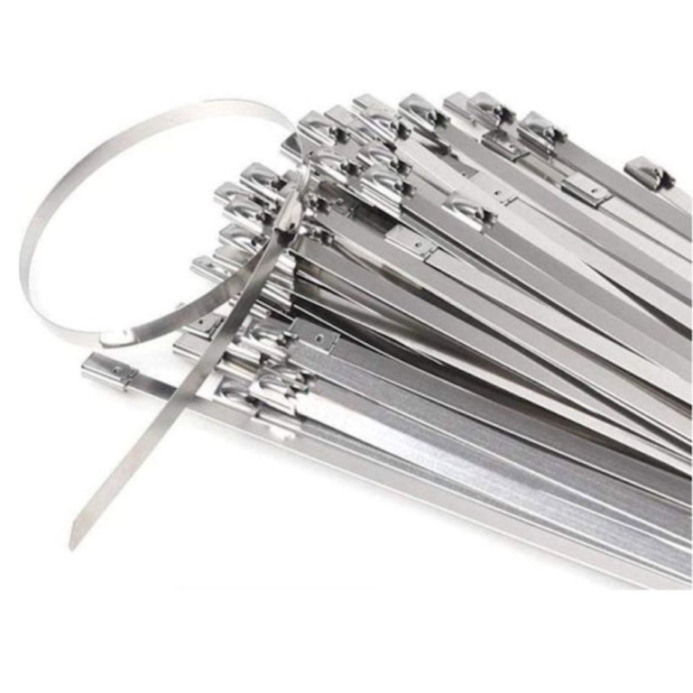 Μεταλλικά Δεματικά Inox 4.6x200mm 50 τμχ Ασημί
