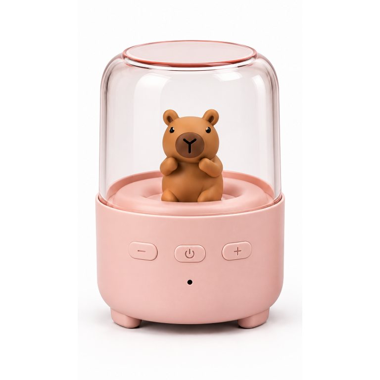 Mini Bluetooth Ηχείο Kawaii με USB & Φωτισμό, Σχέδιο Αρκουδάκι Ροζ T-251