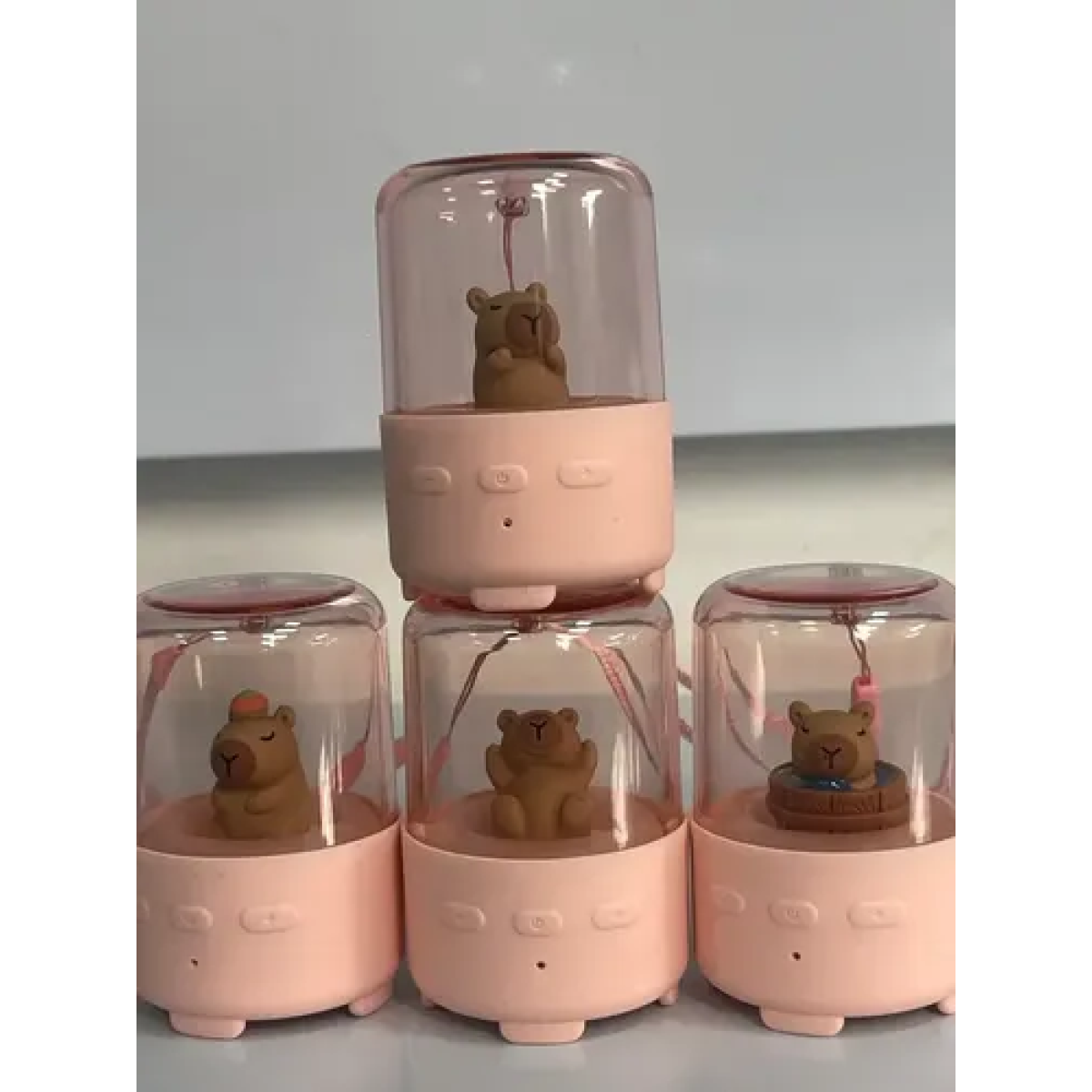 Mini Bluetooth Ηχείο Kawaii με USB & Φωτισμό, Σχέδιο Αρκουδάκι Ροζ T-251 - Image 2
