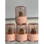 Mini Bluetooth Ηχείο Kawaii με USB & Φωτισμό, Σχέδιο Αρκουδάκι Ροζ T-251 - Image 2