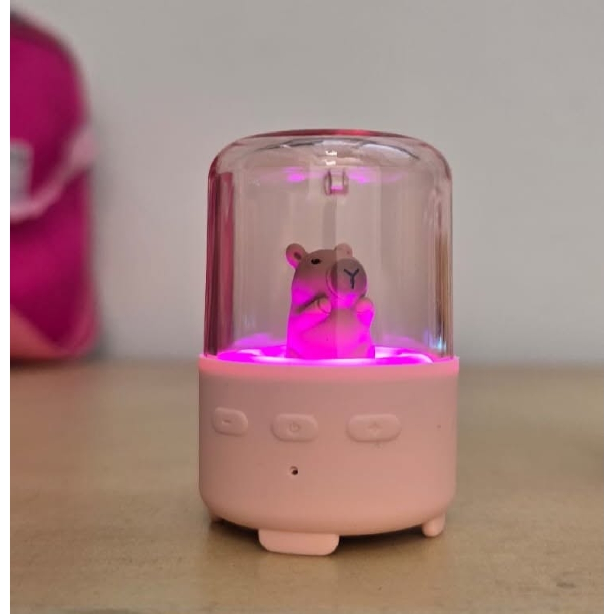 Mini Bluetooth Ηχείο Kawaii με USB & Φωτισμό, Σχέδιο Αρκουδάκι Ροζ T-251