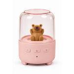 Mini Bluetooth Ηχείο Kawaii με USB & Φωτισμό σε Σχέδιο Αρκουδάκι Ροζ T-251