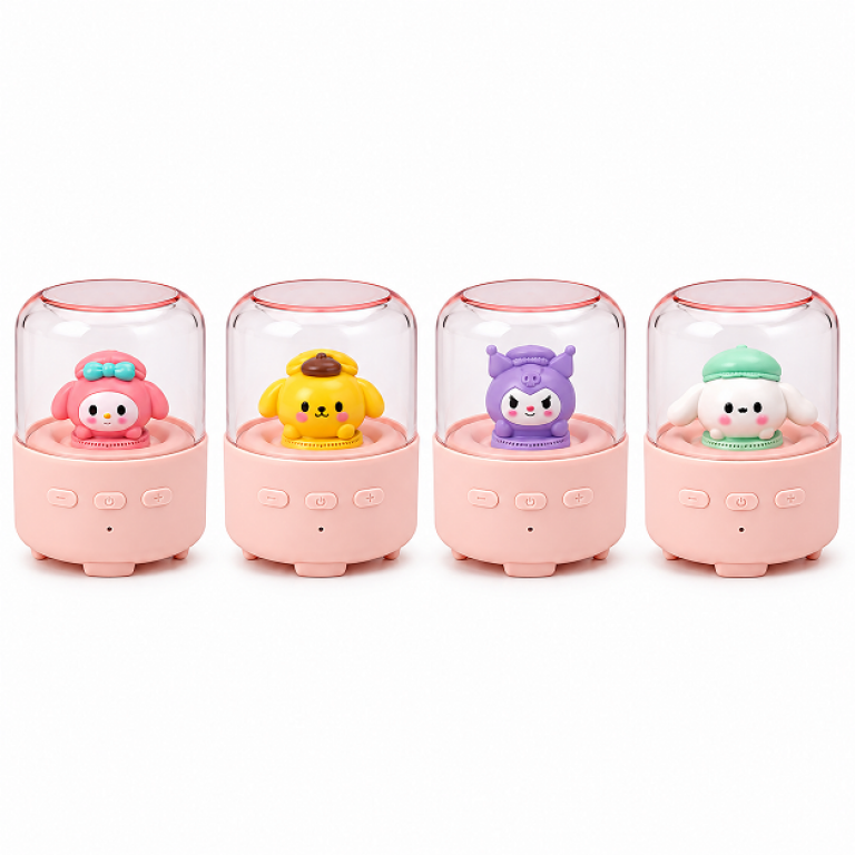 Mini Φορητό Bluetooth Ηχείο με LED Φωτισμό & Kawaii Διακοσμητική Φιγούρα T-251