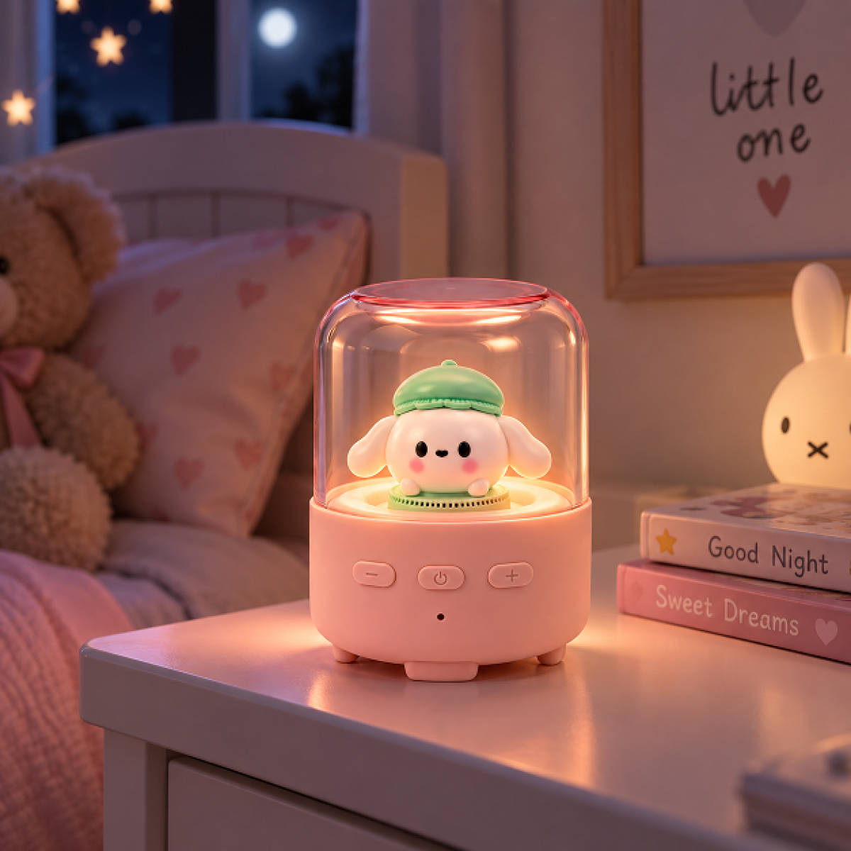 Mini Φορητό Bluetooth Ηχείο με LED Φωτισμό & Kawaii Διακοσμητική Φιγούρα T-251 - Image 6