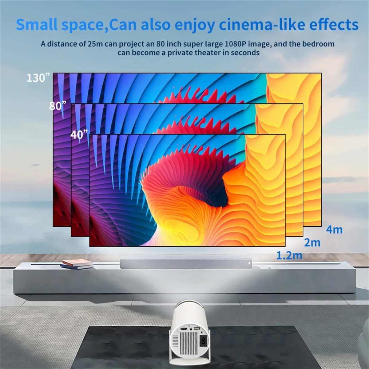 Mini Φορητός Προβολέας με Android 11, WiFi, Bluetooth 5.4 & 2 Ασύρματα Χειριστήρια HY300 MAX - Image 5