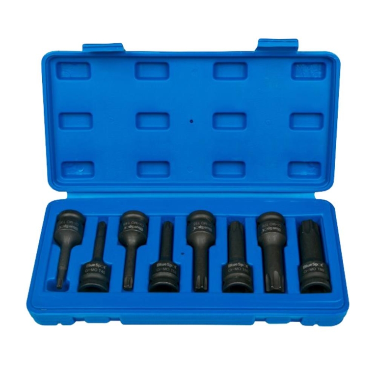Μύτες Torx Αέρος T30-T80 με Αντάπτορα για Καρυδάκια 1/2" Σετ 8 Τεμαχίων