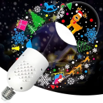 Περιστρεφόμενη Χριστουγεννιάτικη Λάμπα Projector LED RGB E27 4W 360°