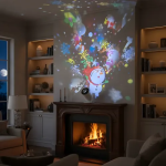 Περιστρεφόμενη Χριστουγεννιάτικη Λάμπα Projector LED RGB E27 4W 360° - Image 7