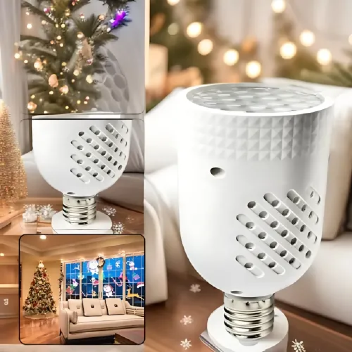 Περιστρεφόμενη Χριστουγεννιάτικη Λάμπα Projector LED RGB E27 4W 360° - Image 6