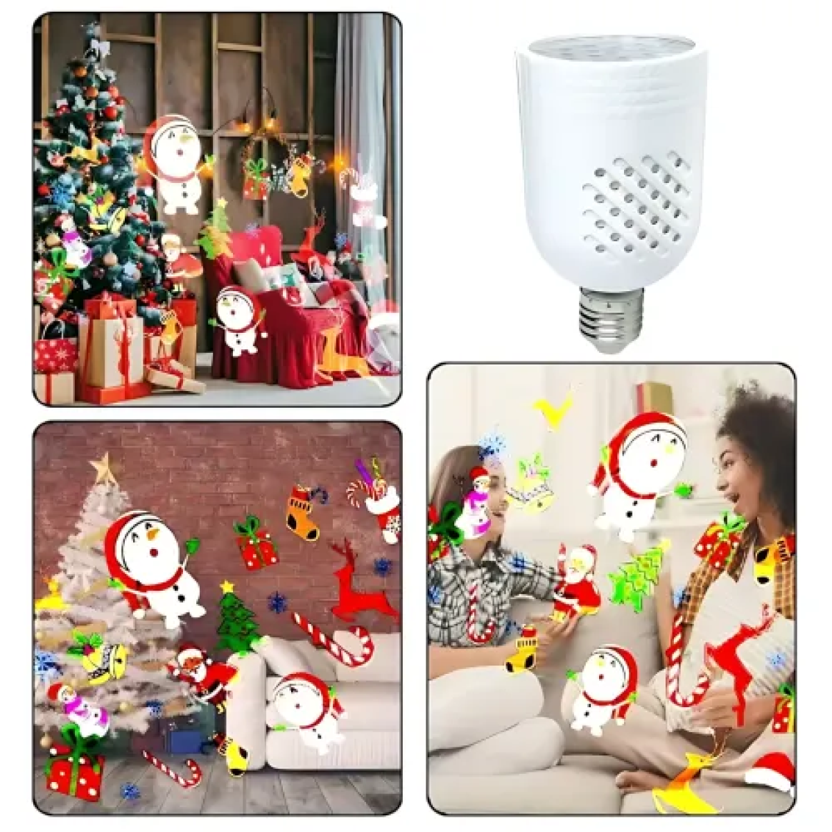 Περιστρεφόμενη Χριστουγεννιάτικη Λάμπα Projector LED RGB E27 4W 360° - Image 5