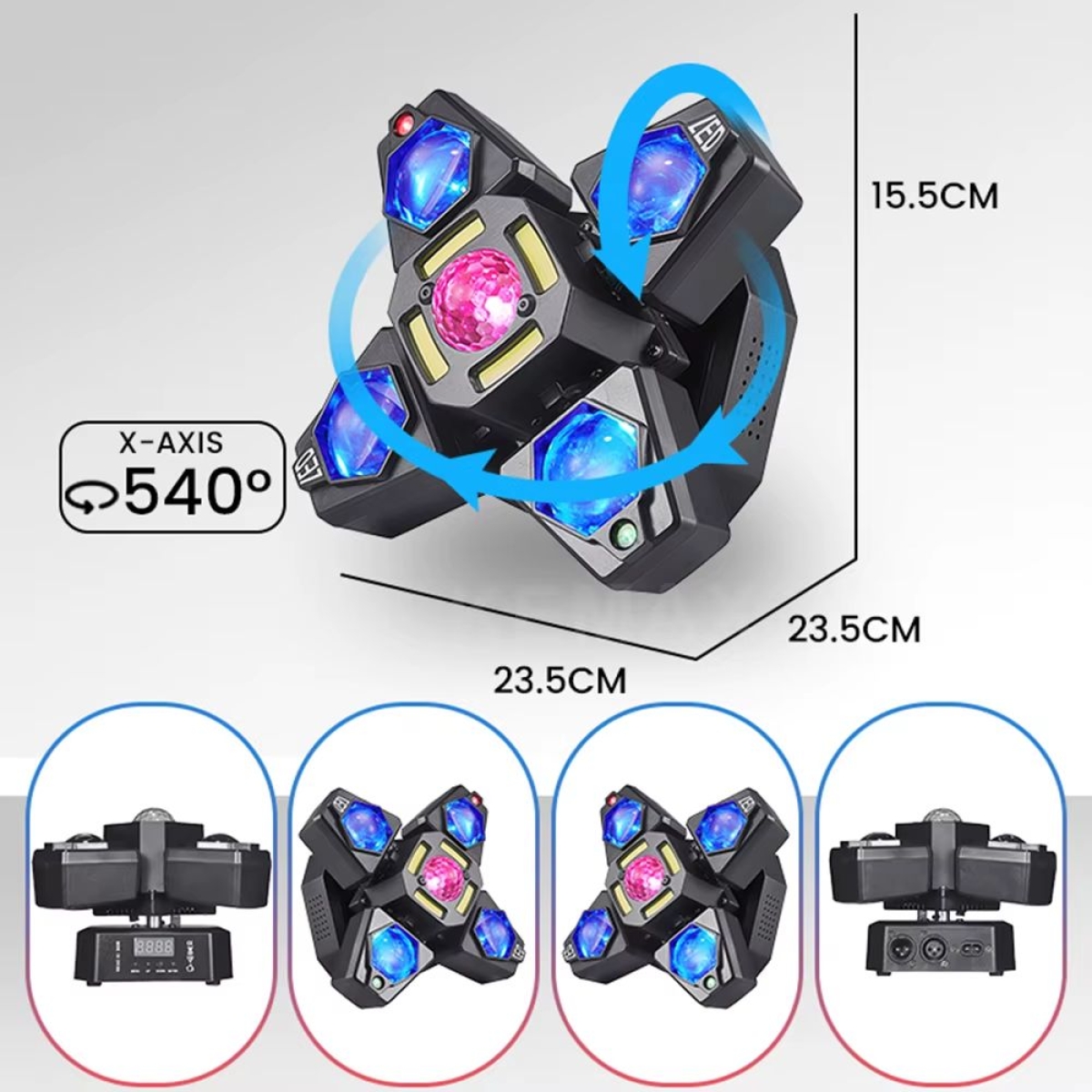 Περιστρεφόμενο Φωτορυθμικό LED DMX 60W 540°