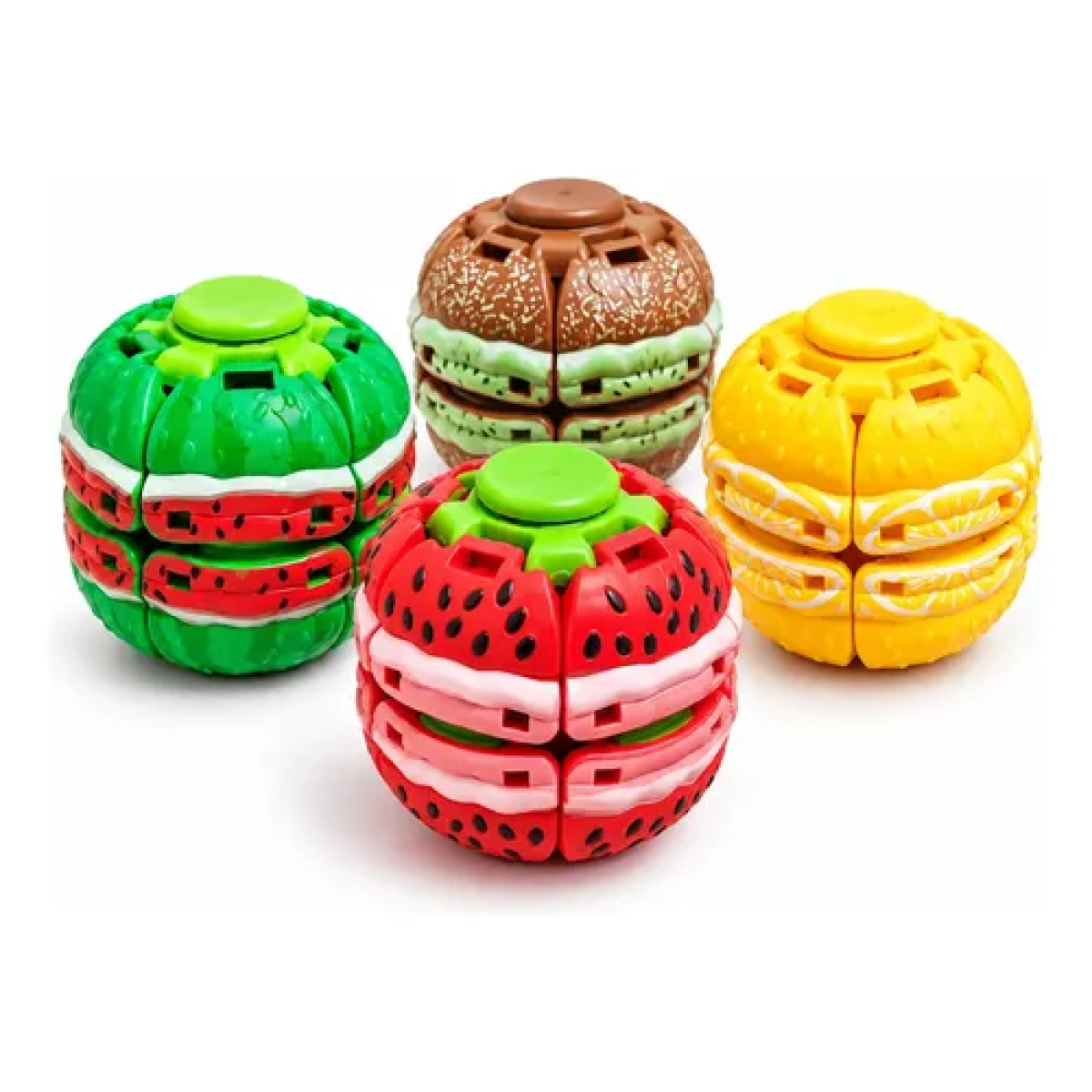 Περιστρεφόμενο Παιχνίδι Αντιστρές Fidget Ball 6cm με Σχέδια Φρούτων & Φαγητών