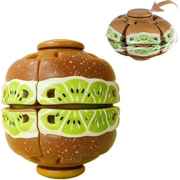 Περιστρεφόμενο Παιχνίδι Αντιστρές Fidget Ball 6cm με Σχέδια Φρούτων & Φαγητών