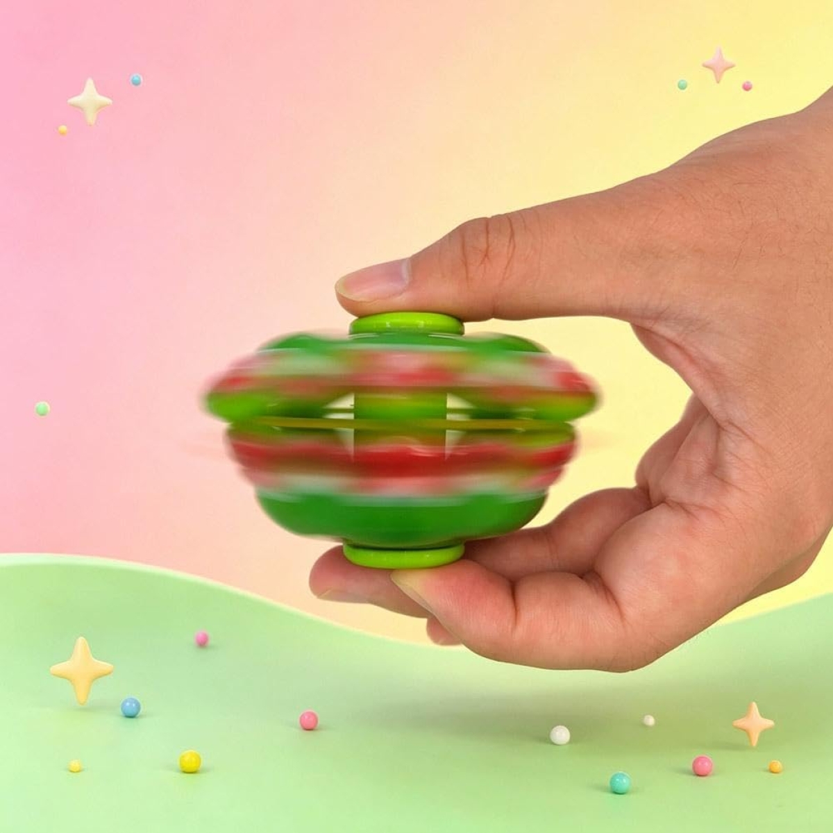 Περιστρεφόμενο Παιχνίδι Αντιστρές Fidget Ball 6cm με Σχέδια Φρούτων & Φαγητών