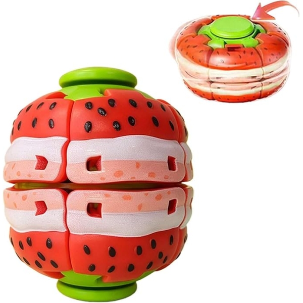 Περιστρεφόμενο Παιχνίδι Αντιστρές Fidget Ball 6cm με Σχέδια Φρούτων & Φαγητών