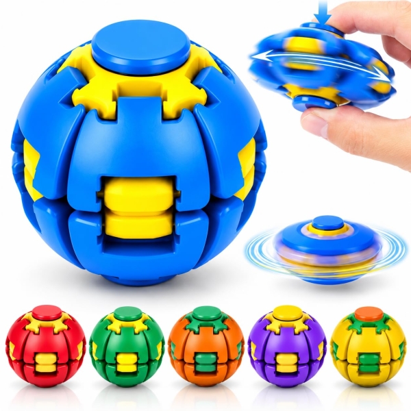 Περιστρεφόμενο Παιχνίδι Αντιστρές Fidget Ball με LED Φωτισμό 6cm