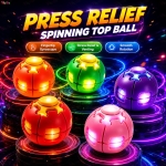 Περιστρεφόμενο Παιχνίδι Αντιστρές Fidget Ball με LED Φωτισμό 6cm - Image 4