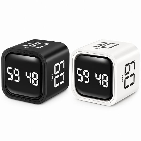 Πολυλειτουργικό Ψηφιακό Timer Κύβος με Αντίστροφη Μέτρηση 5/10/30/60 Λεπτών, Δόνηση & Ηχητική Ειδοποίηση – F4 Gravity Timer