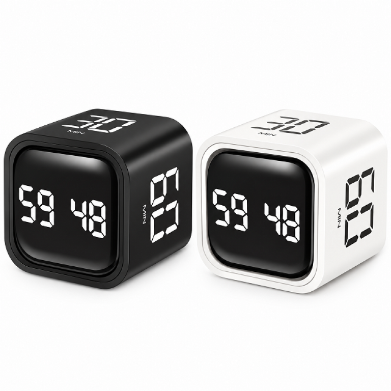 Πολυλειτουργικό Ψηφιακό Timer Κύβος με Αντίστροφη Μέτρηση 5/10/30/60 Λεπτών, Δόνηση & Ηχητική Ειδοποίηση – F4 Gravity Timer
