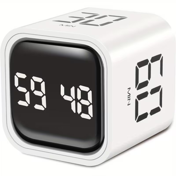Πολυλειτουργικό Ψηφιακό Timer Κύβος με Αντίστροφη Μέτρηση 5/10/30/60 Λεπτών, Δόνηση & Ηχητική Ειδοποίηση – F4 Gravity Timer