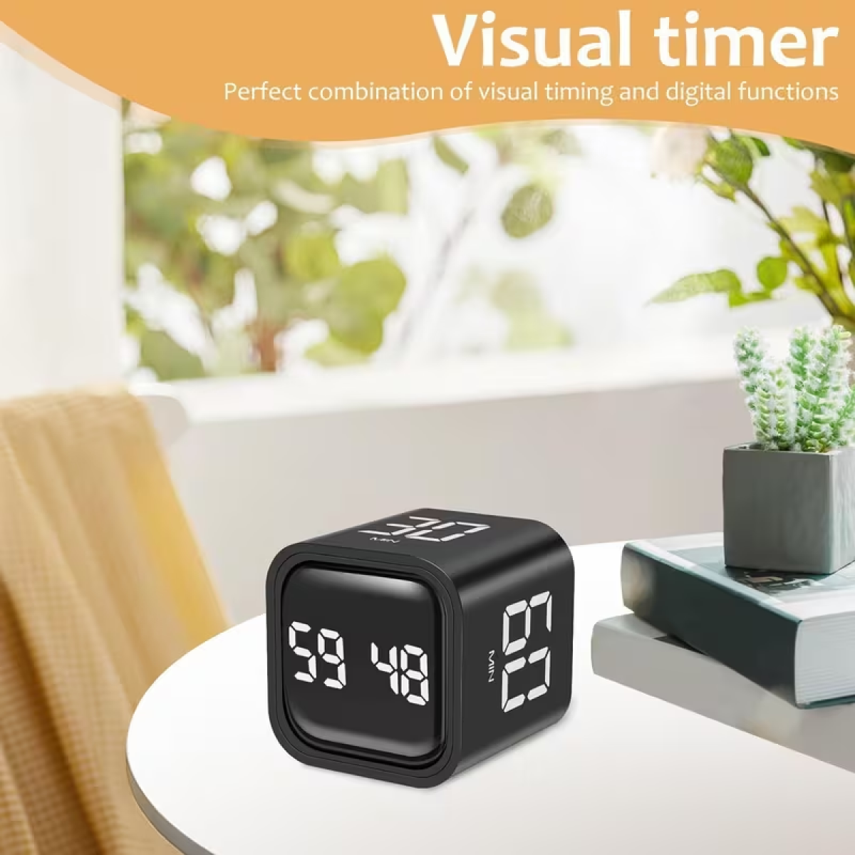 Πολυλειτουργικό Ψηφιακό Timer Κύβος με Αντίστροφη Μέτρηση 5/10/30/60 Λεπτών, Δόνηση & Ηχητική Ειδοποίηση – F4 Gravity Timer - Image 4