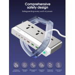 Πολύπριζο 10 σε 1 GaN με 3 Πρίζες, 6 USB, Lightning & Fast Charging 100W Ldnio SC3 - Image 4