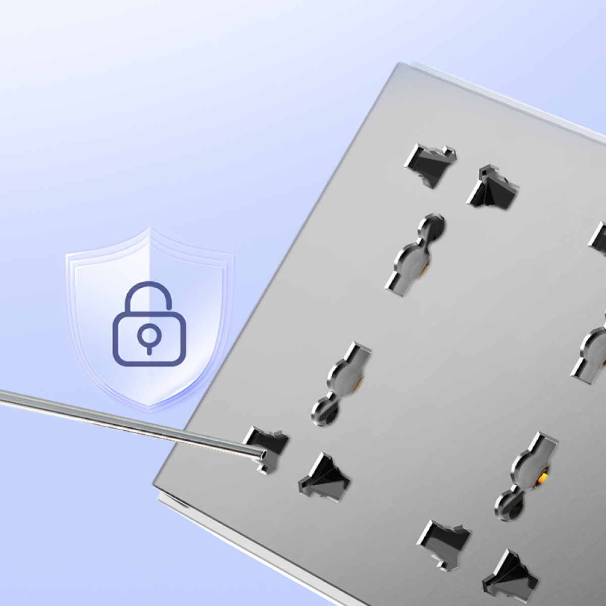 Πολύπριζο 13 σε 1 GaN με 8 Πρίζες, 4 USB, Lightning & Fast Charging 65W Ldnio SC4 - Image 8