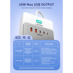 Πολύπριζο 13 σε 1 GaN με 8 Πρίζες, 4 USB, Lightning & Fast Charging 65W Ldnio SC4 - Image 6