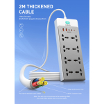 Πολύπριζο 13 σε 1 GaN με 8 Πρίζες, 4 USB, Lightning & Fast Charging 65W Ldnio SC4 - Image 5