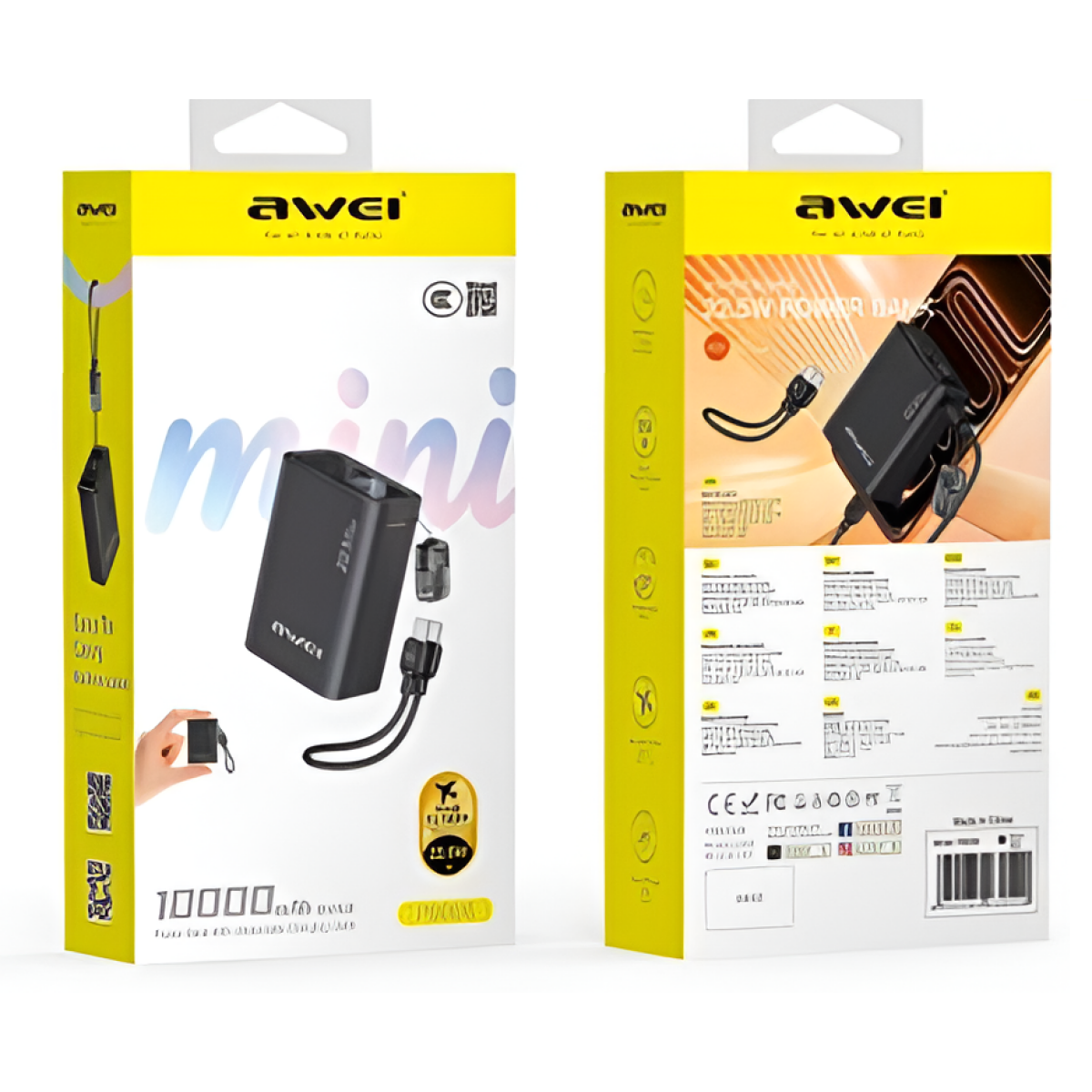 Power Bank 10000mAh 22,5W Fast Charging με USB-C Awei PB086 - Image 3
