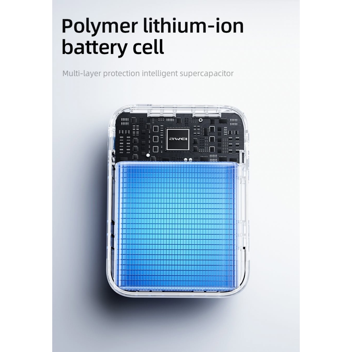 Power Bank 10000mAh 40W PD Fast Charging με Ενσωματωμένο Καλώδιο USB-C Awei 01PD - Image 7