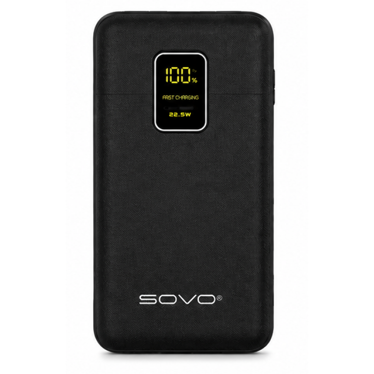 Power Bank 10000mAh με Ενσωματωμένα Καλώδια, LED Οθόνη & Fast Charging 22.5W SOVO PD24