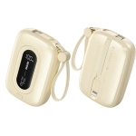 Power Bank 10000mAh με Ενσωματωμένα Καλώδια USB-C & Lightning, LED Οθόνη & Fast Charging 22.5W Wekome WP-107