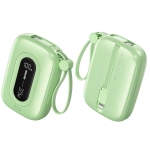 Power Bank 10000mAh με Ενσωματωμένα Καλώδια USB-C & Lightning, LED Οθόνη & Fast Charging 22.5W Wekome WP-107