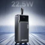Power Bank 30.000mAh με Fast Charge 22.5W, 2× USB-C, 2× USB-A & Ψηφιακή Οθόνη Μαύρο – AWEI PA-103 - Image 2